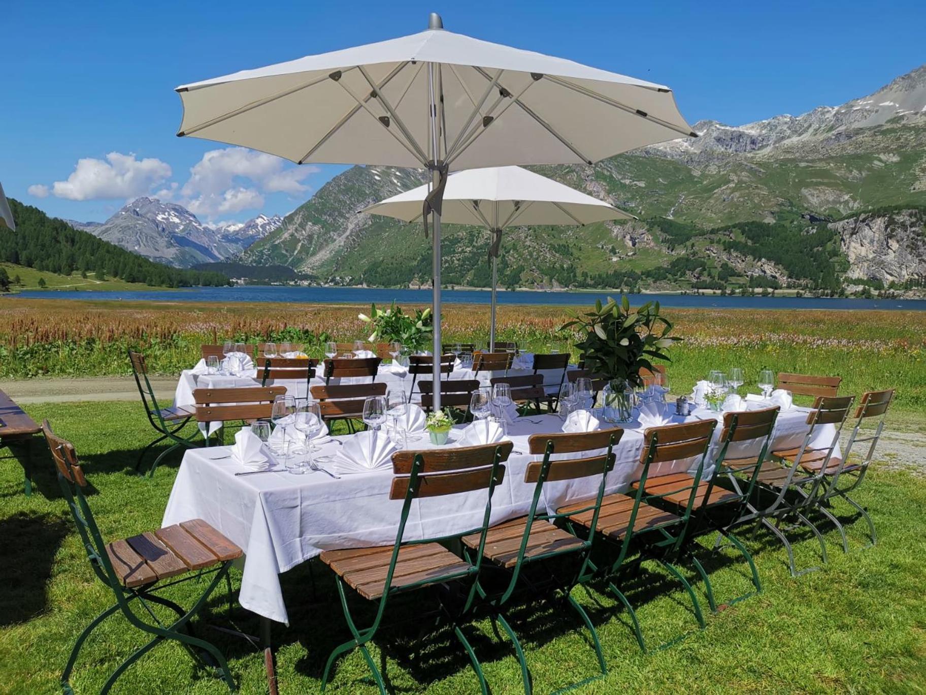 Hotel Ristorante Lagrev Maloja Bagian luar foto
